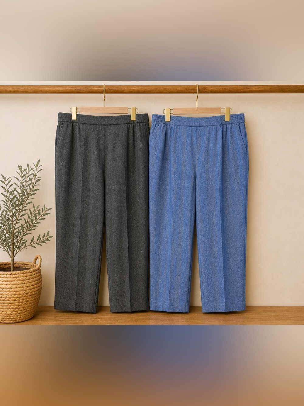 Kim Rogers & Alfred Dunner Pants Bundle 18W Plus Size Elastic Waist Straight Leg